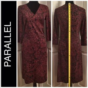 Women's Faux Wrap Dress By Parallel Black Size Med
